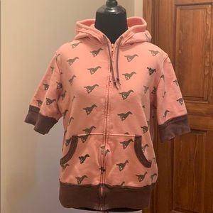 Roper pink and brown horse print zip up jacket